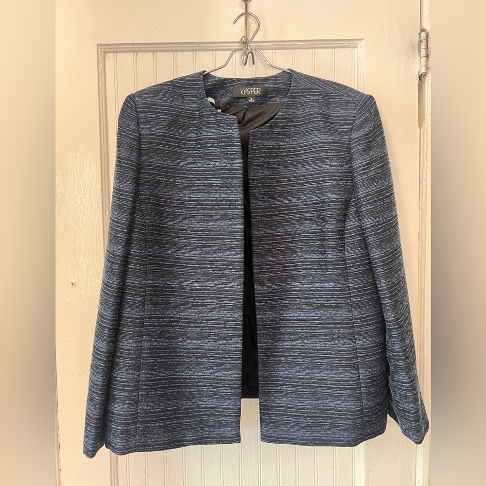 Kasper Women's Blue Striped Blazer